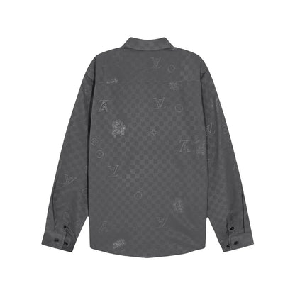 0818 New autumn and winter feature print loose version long-sleeved shirt