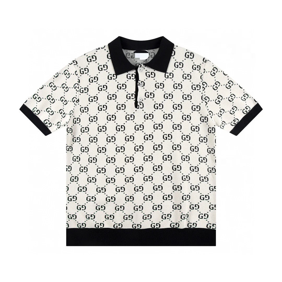 250408 New high-quality jacquard fabric knitted POLO shirt