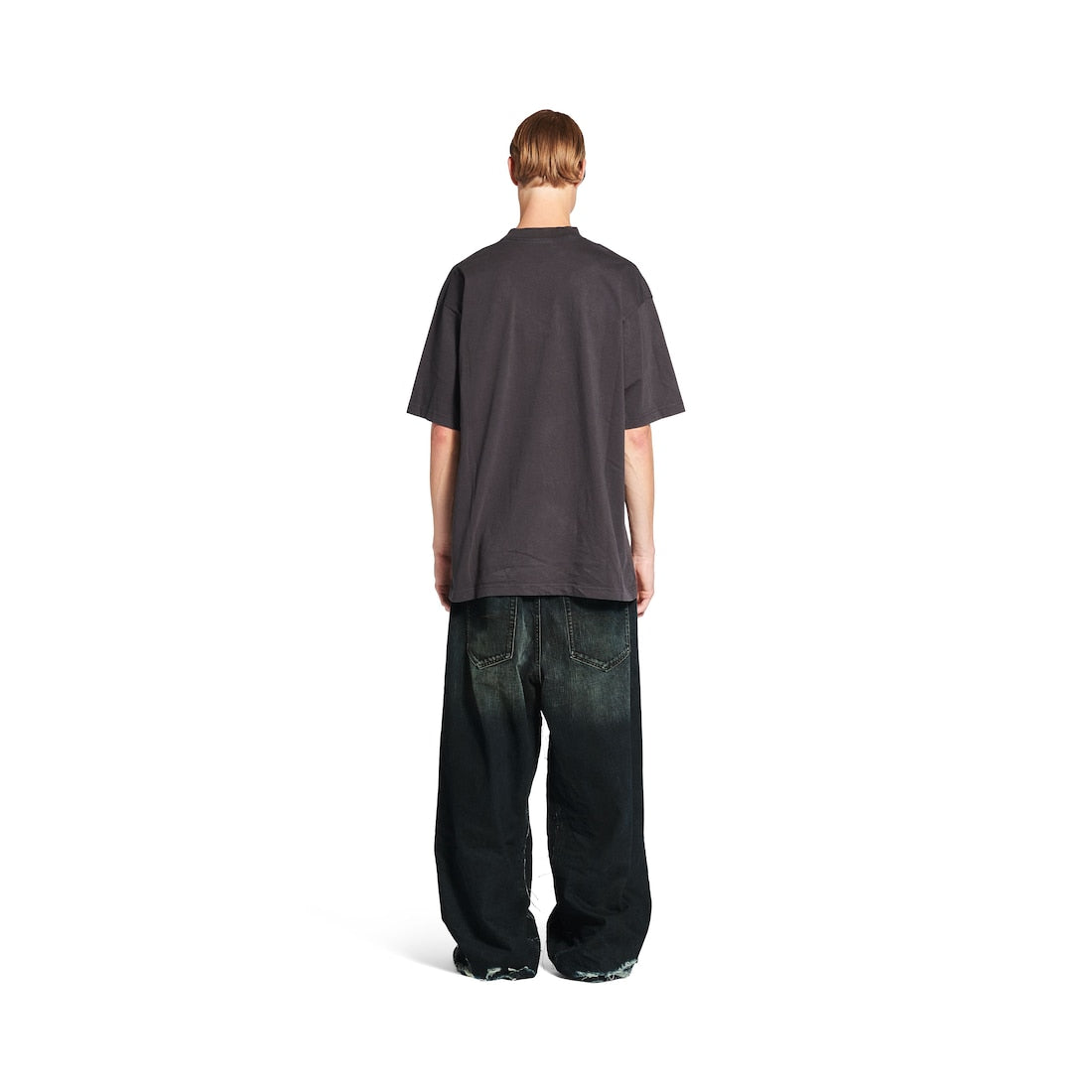 MEN'S BALENCIAGA BOXING T-SHIRT MEDIUM FIT IN BLACK FADED