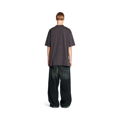 MEN'S BALENCIAGA BOXING T-SHIRT MEDIUM FIT IN BLACK FADED