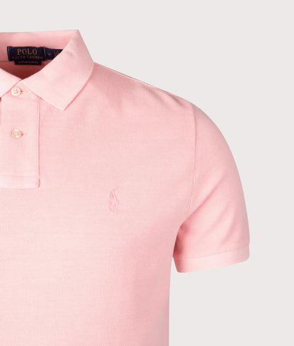 Custom Slim Fit Mineral-Dyed Mesh Polo Shirt