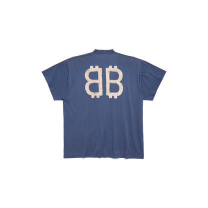 MEN'S CRYPTO T-SHIRT OVERSIZED IN BLUE