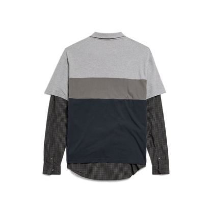 MEN'S HYBRID POLO IN HEATHER GREY