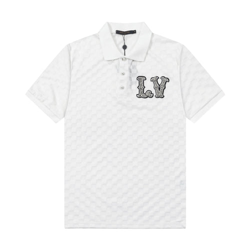 250305 New high quality knitted checkered polo shirt