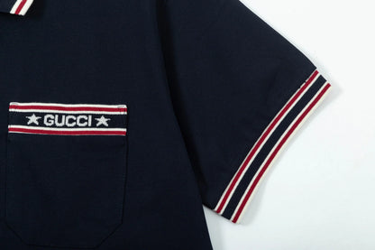 250408 New high-quality letter webbing with a color-matched collar POLO