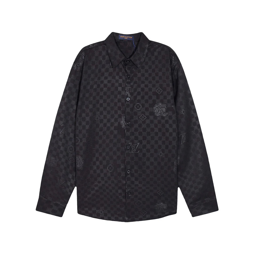 0818 New autumn and winter feature print loose version long-sleeved shirt