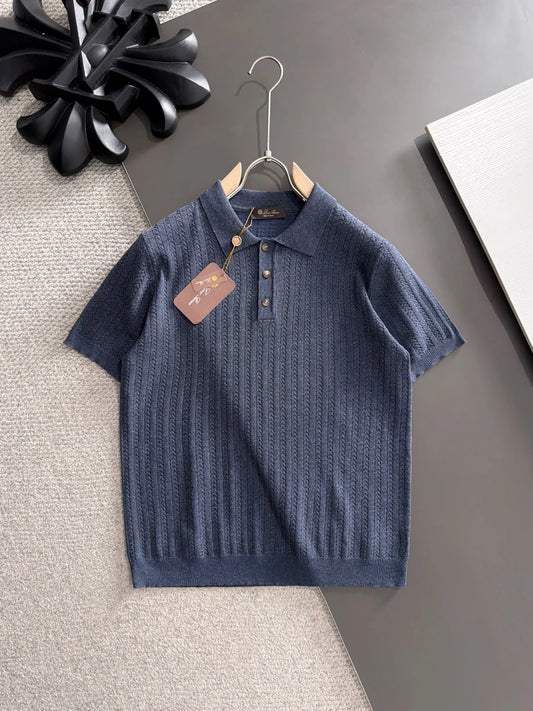 260511 New high-quality combed cotton yarn knitted polo shirt