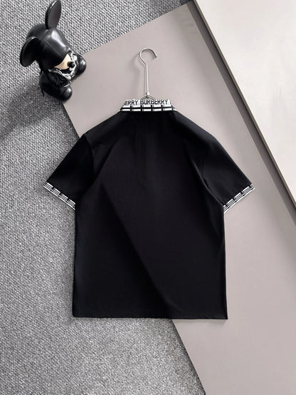 260511 New high-quality embroidered neckline jacquard patchwork design Polo shirt