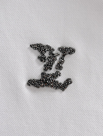260511 New high-quality embroidered neckline jacquard patchwork design Polo shirt