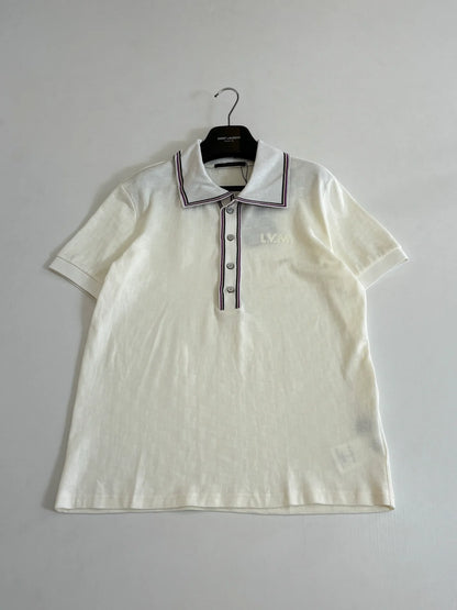 260428 New high-quality embroidered letter logo striped plaid polo shirt with jacquard fabric