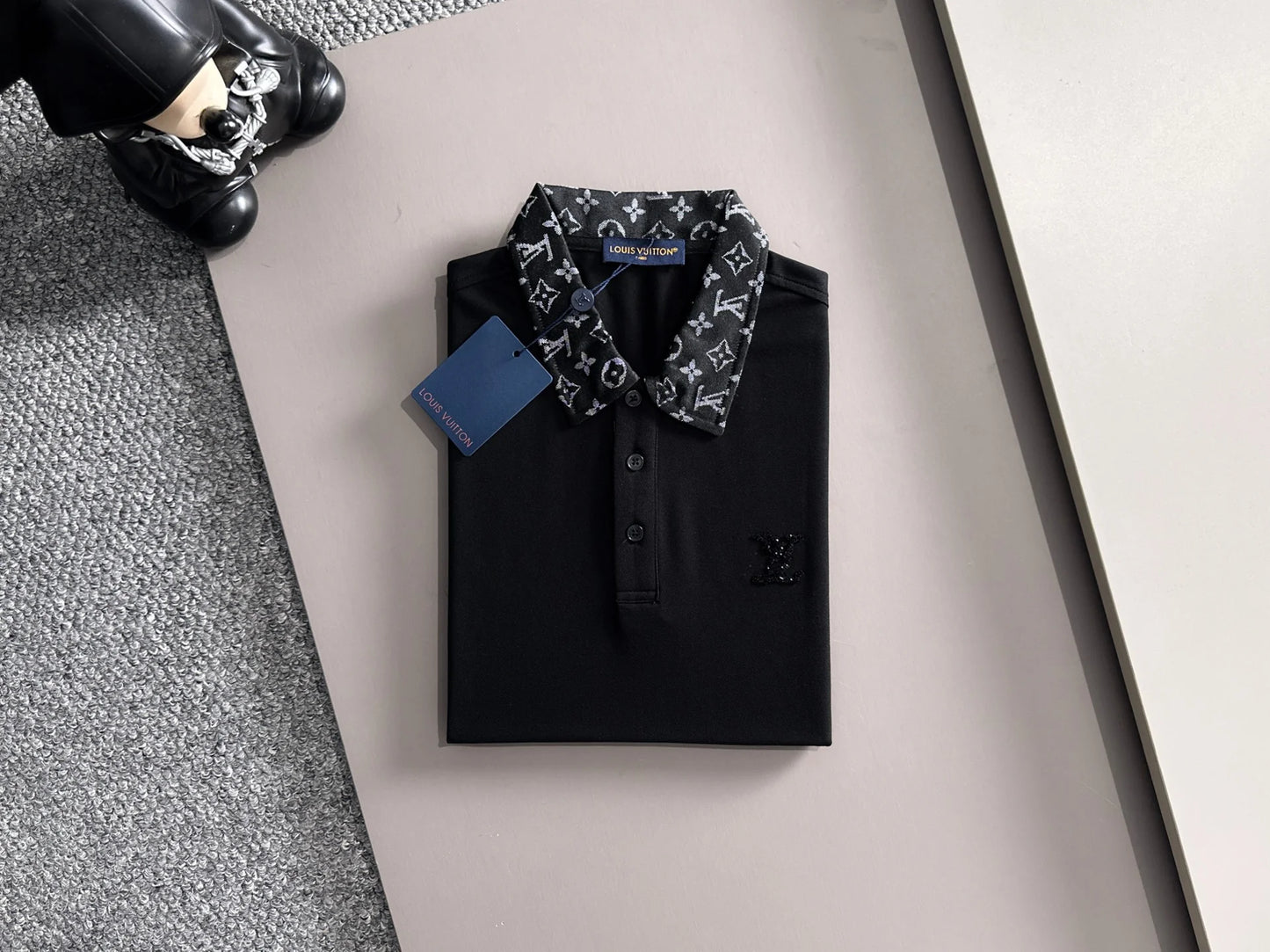 260511 New high-quality embroidered neckline jacquard patchwork design Polo shirt