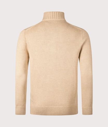 Mesh-Knit Cotton Quarter Zip Pullover