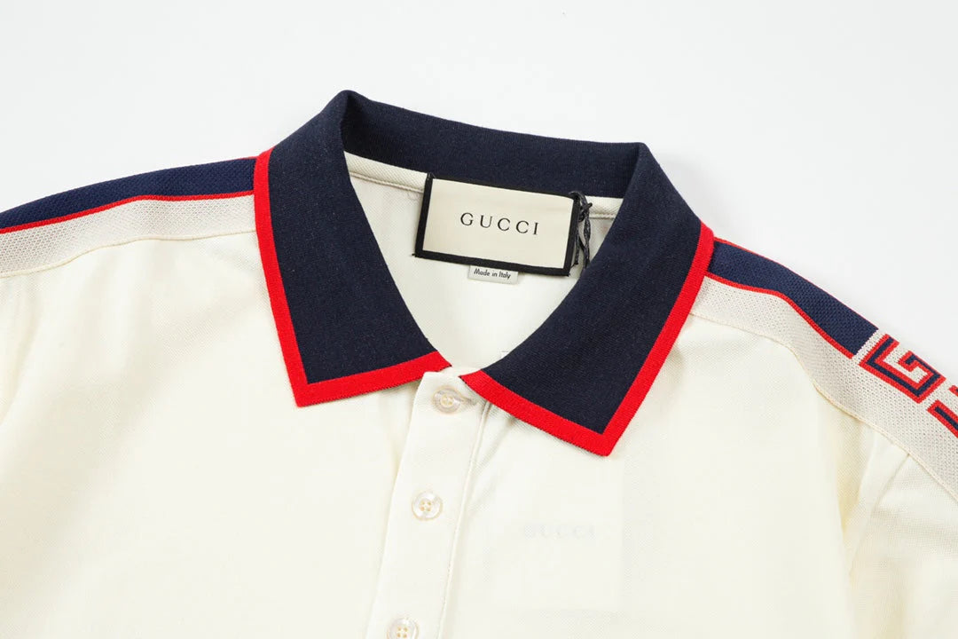1203 New LOGO embroidery ribbon matching collar POLO shirt