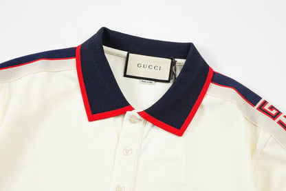1203 New LOGO embroidery ribbon matching collar POLO shirt