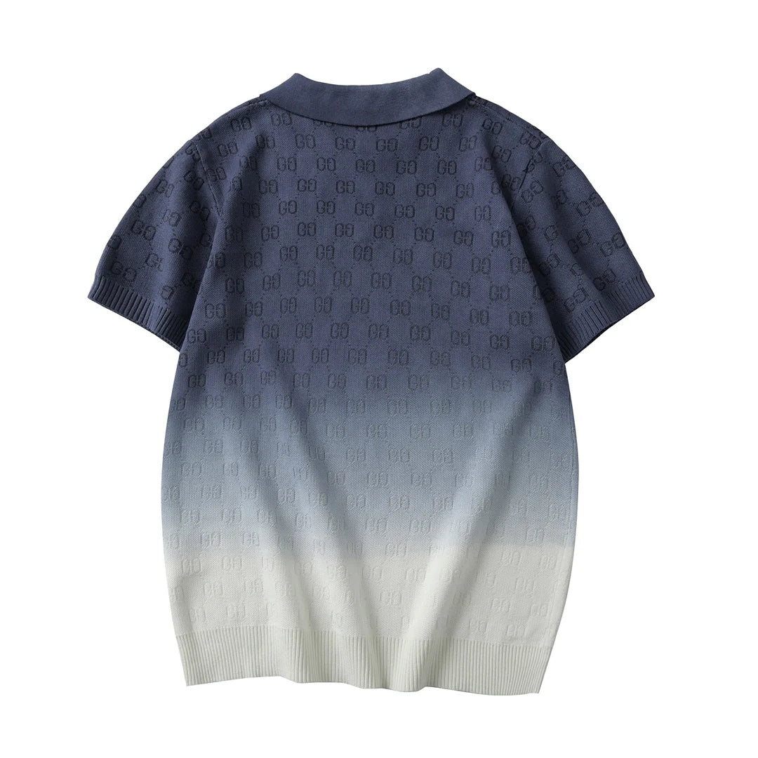 260106 New high-quality gradient lapel Polo short-sleeved knit POLO