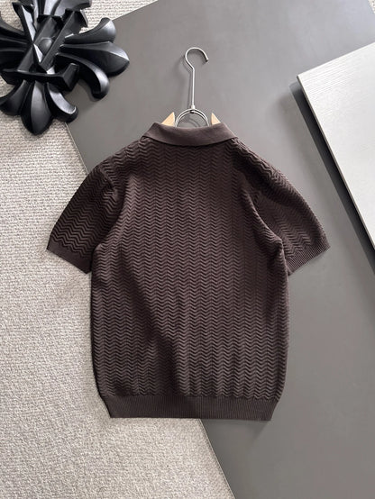 260511 New high-quality combed cotton yarn knitted polo shirt