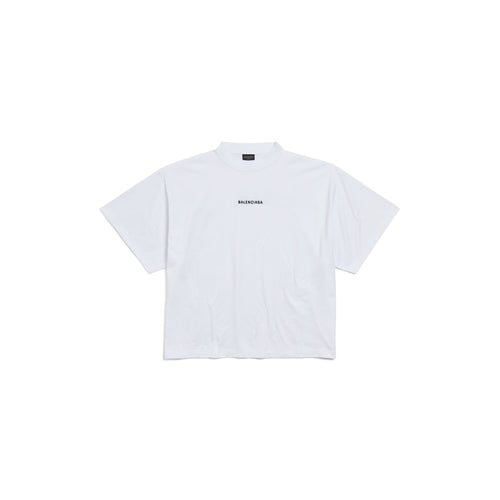 WOMEN'S BALENCIAGA BACK CROPPED T-SHIRT IN WHITE/BLACK