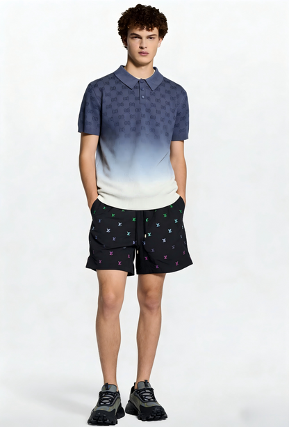 260106 New high-quality gradient lapel Polo short-sleeved knit POLO