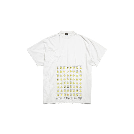 WOMEN'S HOW ARE YOU FEELING TODAY T-SHIRT OVERSIZED IN DIRTY WHITE