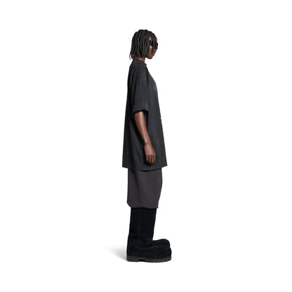 MEN'S PARIS MOON DOUBLE FRONT T-SHIRT OVERSIZED IN BLACK
