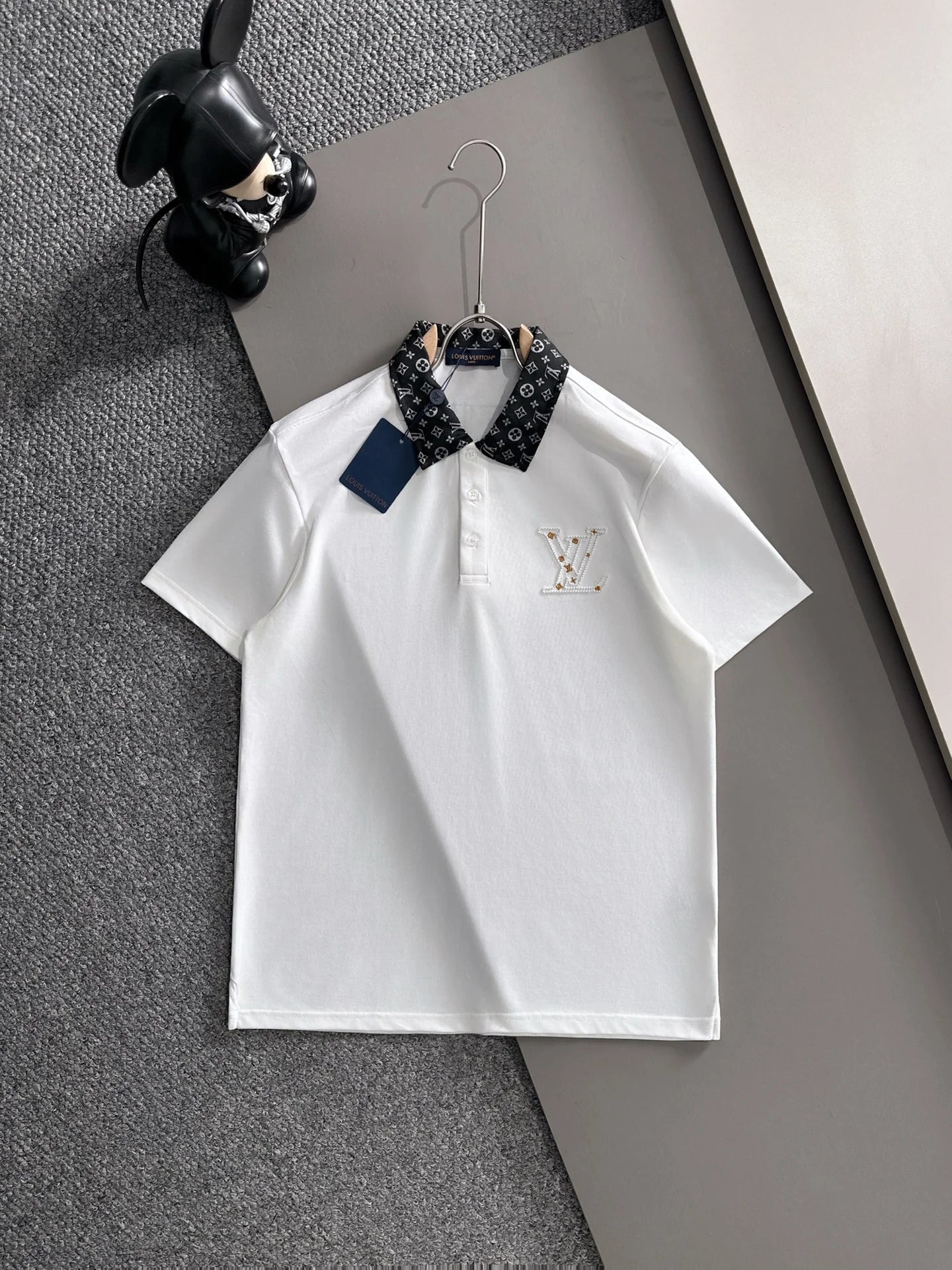 260511 New high-quality embroidered neckline jacquard patchwork design Polo shirt