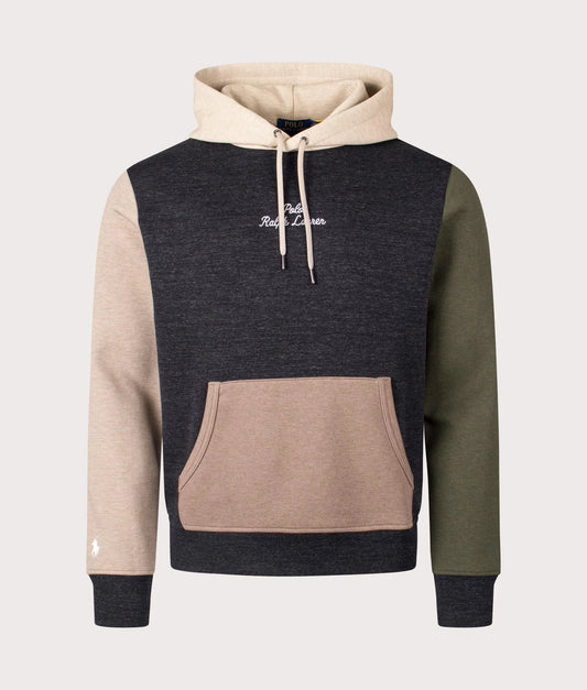 Logo Colour-Blocked Double Knit Hoodie
