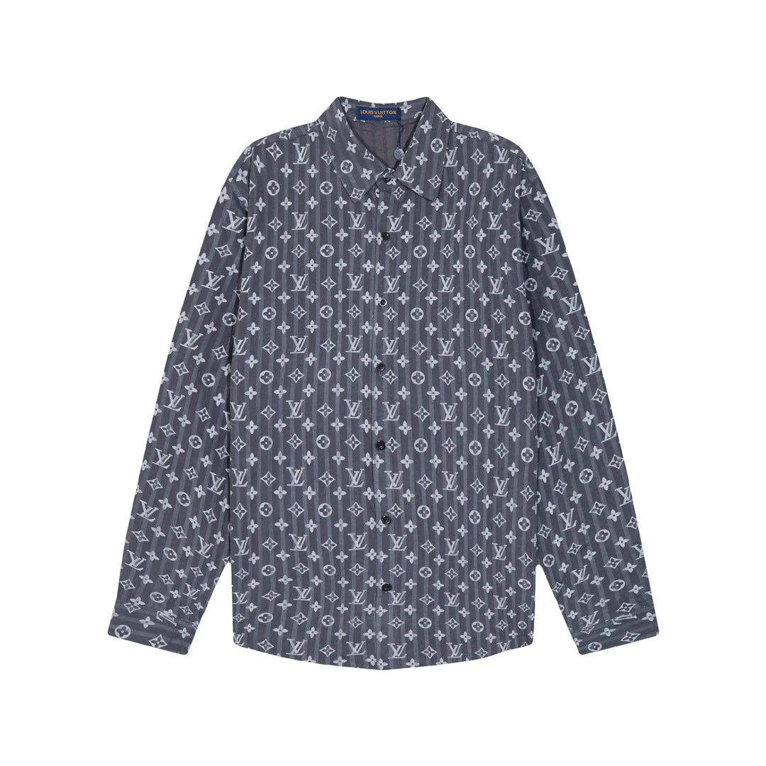 0818 New autumn and winter feature print loose version long-sleeved shirt