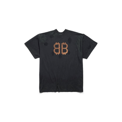 MEN'S PARIS MOON DOUBLE FRONT T-SHIRT OVERSIZED IN BLACK