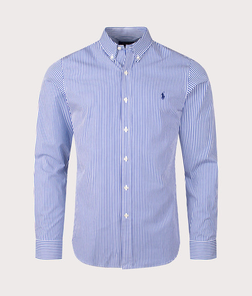 Slim Fit Striped Stretch Poplin Shirt