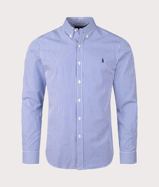 Slim Fit Striped Stretch Poplin Shirt
