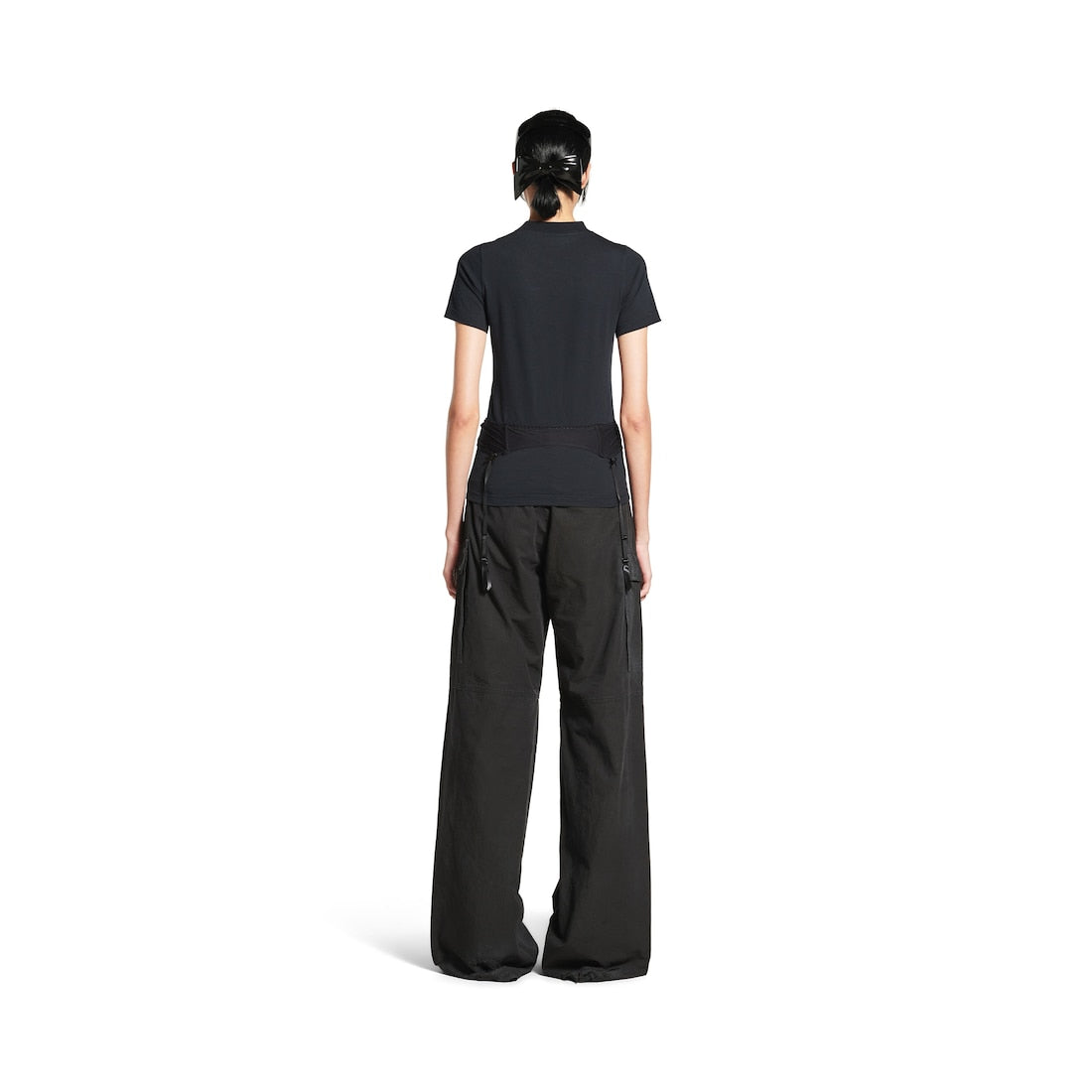 WOMEN'S LINGERIE T-SHIRT IN FADED BLACK