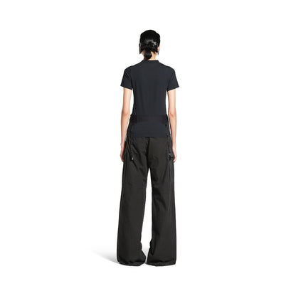 WOMEN'S LINGERIE T-SHIRT IN FADED BLACK