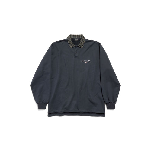 MEN'S UNITY SPORT LONG SLEEVE SHIRT COLLAR POLO IN FADED BLACK