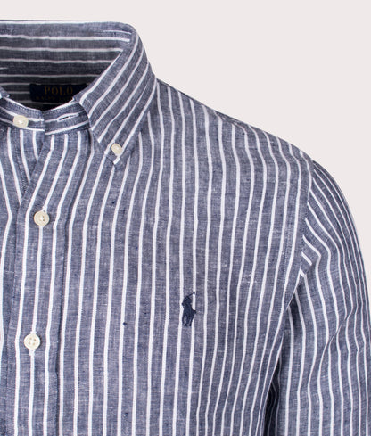 Custom Fit Striped Linen Shirt