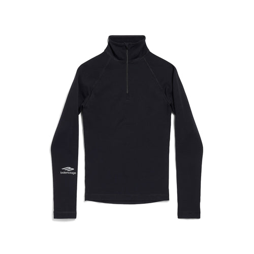 WOMEN'S 3B SPORTS ICON HALF ZIP FITTED TOP IN BLACK