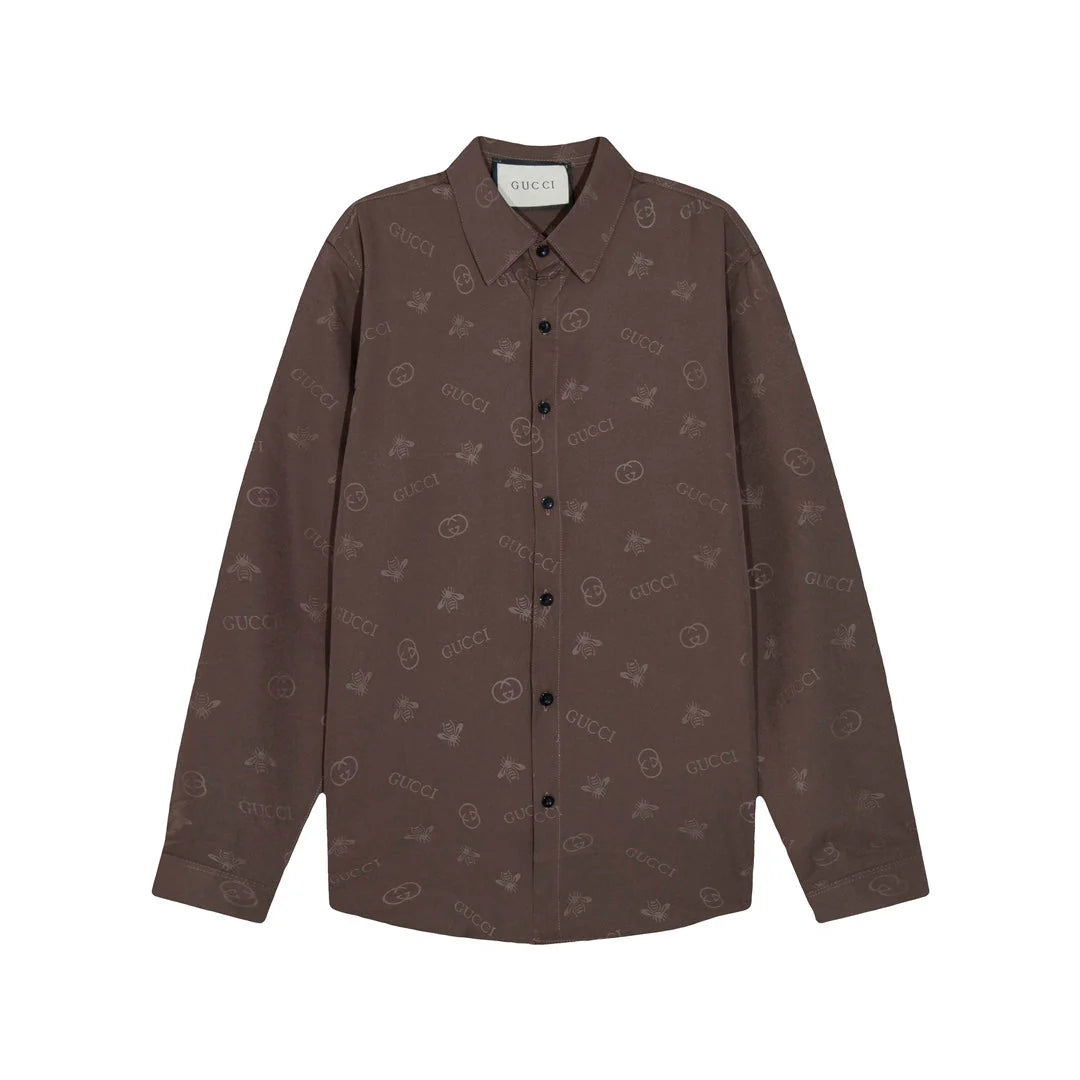 0818 New autumn and winter feature print loose version long-sleeved shirt