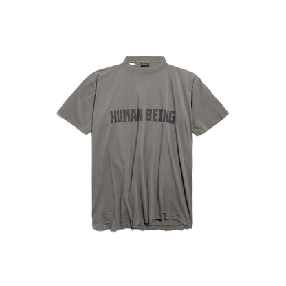 MEN'S HUMAN BEING SHIFTED T-SHIRT IN DARK GREY