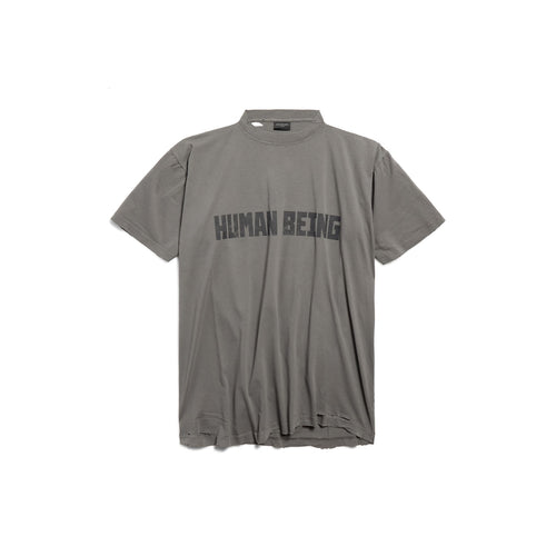 MEN'S HUMAN BEING SHIFTED T-SHIRT IN DARK GREY