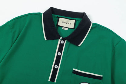 250408 New high-quality letter webbing with a color-matched collar POLO