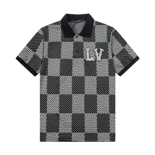 250305 High-end series of high quality checkered POLO shirt
