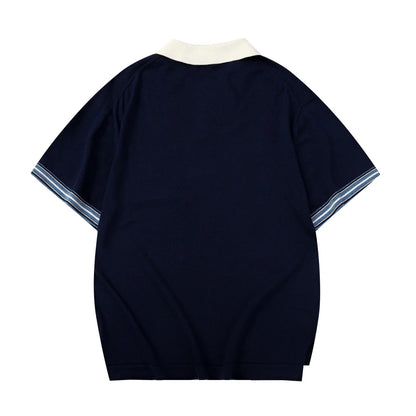 250917 New high-quality cotton blended plain Polo shirt sweater