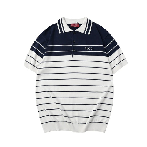 250908 New high-quality soft jacquard striped knitted POLO