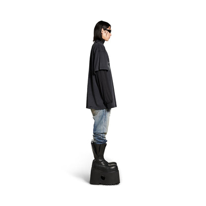 MEN'S 3B LIQUEFIED T-SHIRT OVERSIZED IN BLACK/GREY