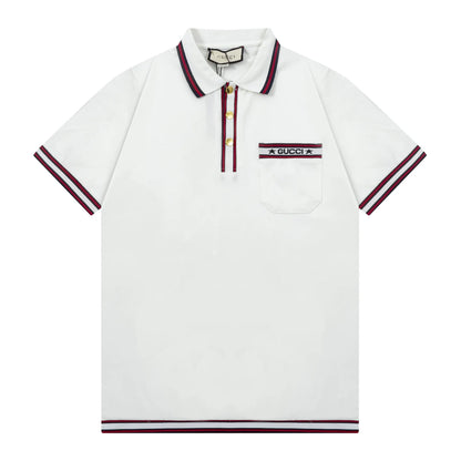 250408 New high-quality letter webbing with a color-matched collar POLO