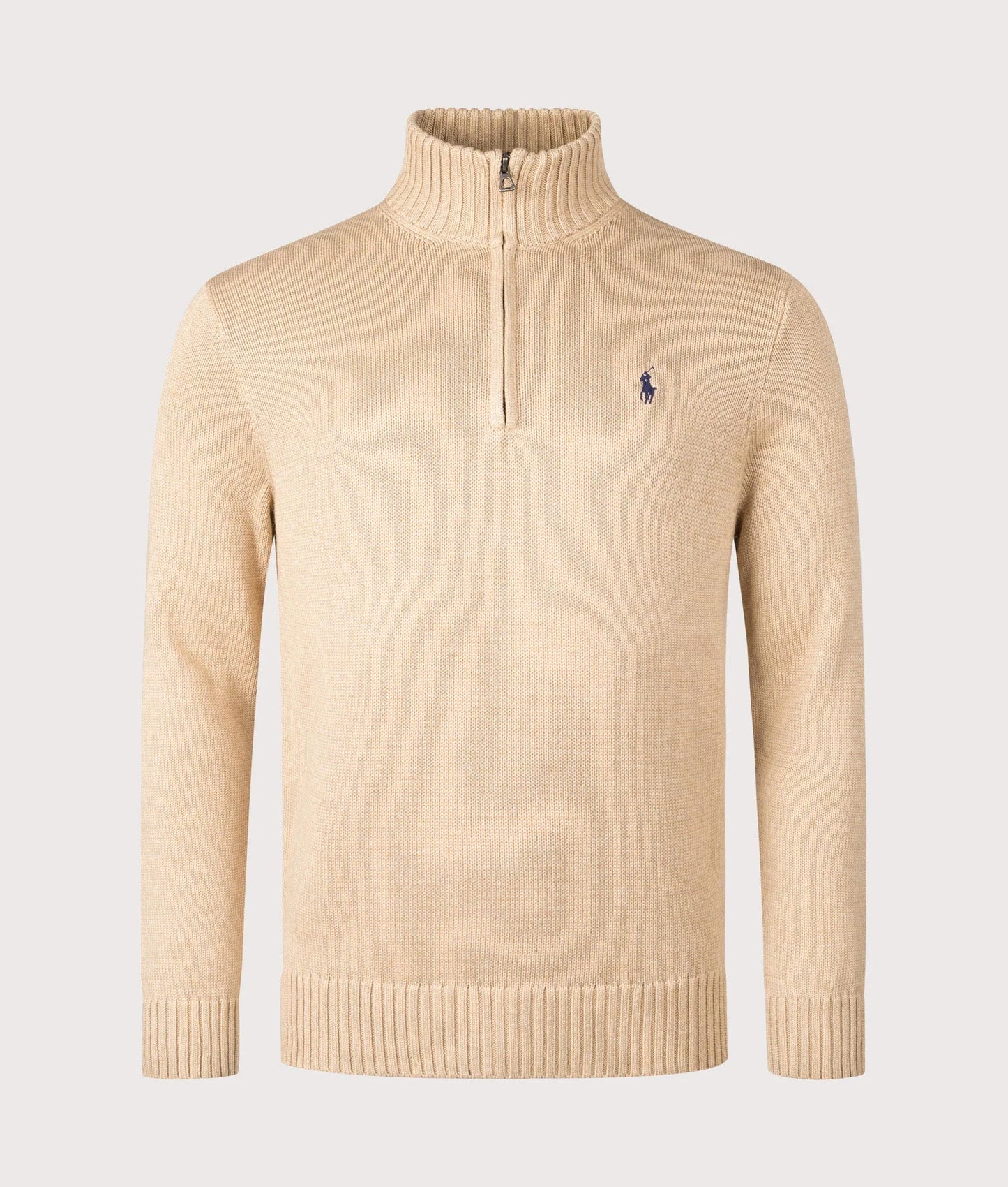 Mesh-Knit Cotton Quarter Zip Pullover