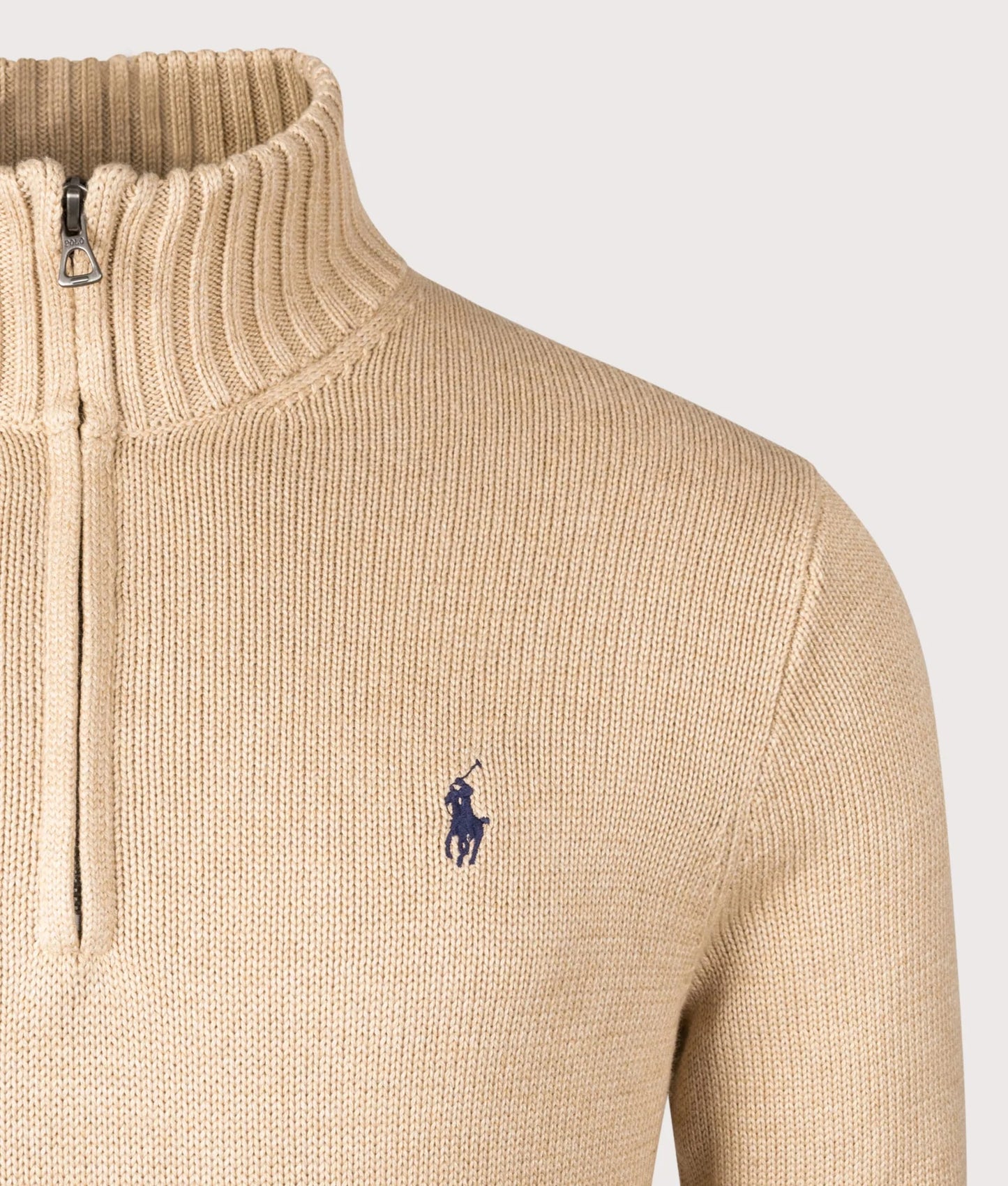 Mesh-Knit Cotton Quarter Zip Pullover
