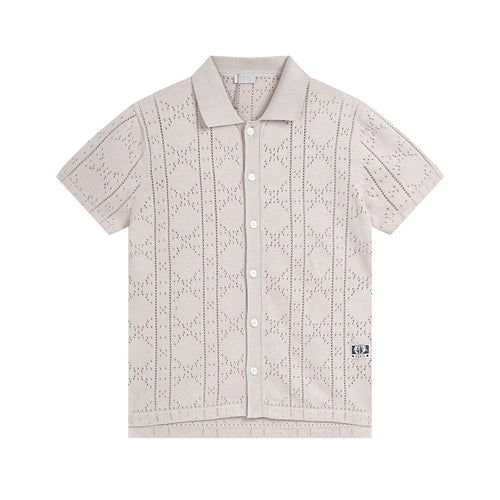 250313 New features diamond hollowed-out jersey lapel POLO