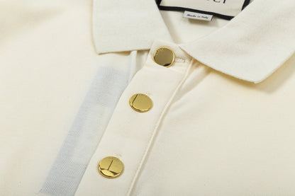 250408 New high-quality letter webbing POLO shirt
