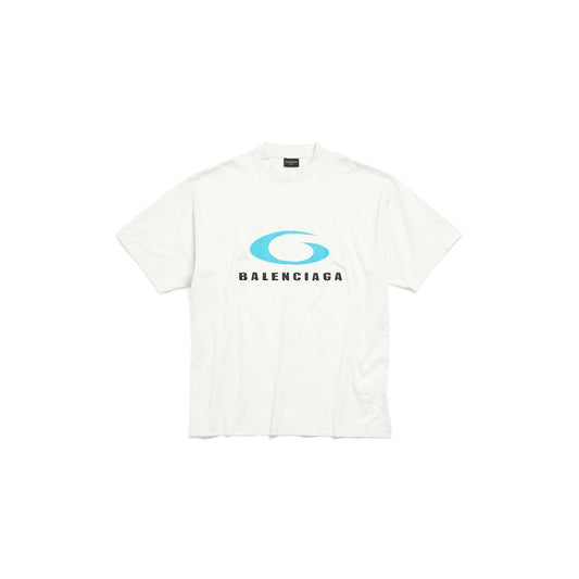 MEN'S LOOP SPORTS ICON T-SHIRT MEDIUM FIT IN DIRTY WHITE/BLUE