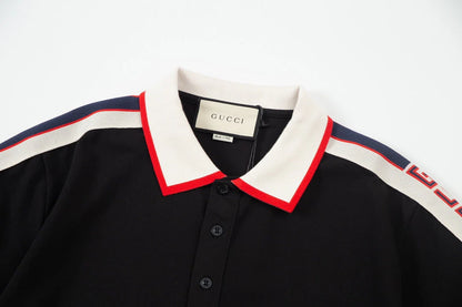 1203 New LOGO embroidery ribbon matching collar POLO shirt
